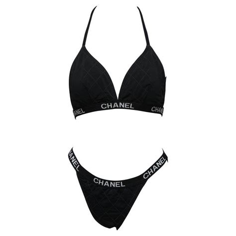 tiny chanel bikini black knock off|Black Chanel Bikini .